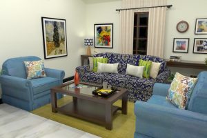 CUBS Design Stories: Bright, Bold and Blue Living Room Makeover