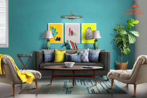 CUBS Design Stories: Bright & Bold Yellow pop in a Living Room