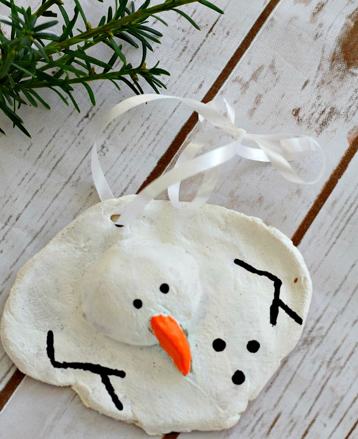 DIY Melted Snowman Salt Dough Ornament