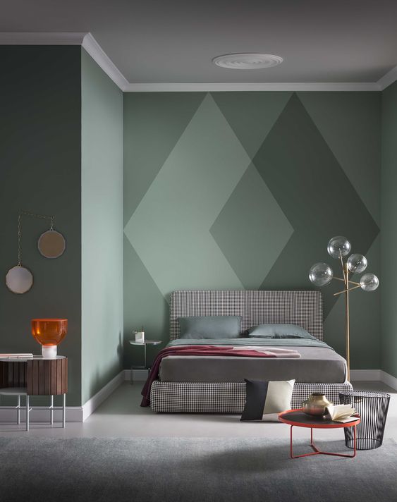 Accent Wall - Green Wall - Contemporary interior design