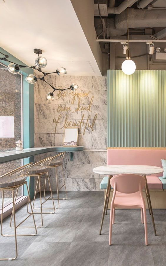 General Lighting - Restauraunt lighting - wallpaper design - pastel colours